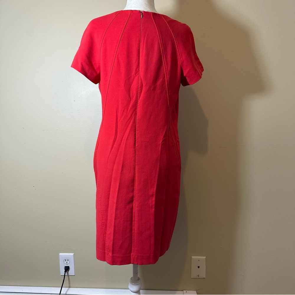 Shoshanna Very Flattering Red Sheath Dress with Seam Details - Size 12 - Picture 2 of 11